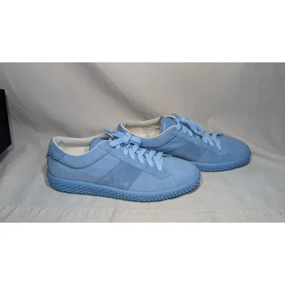Oxs Italy Womens Woobie Blue Suede Leather Lace Up Sneaker Sz 8 Travel Preppy